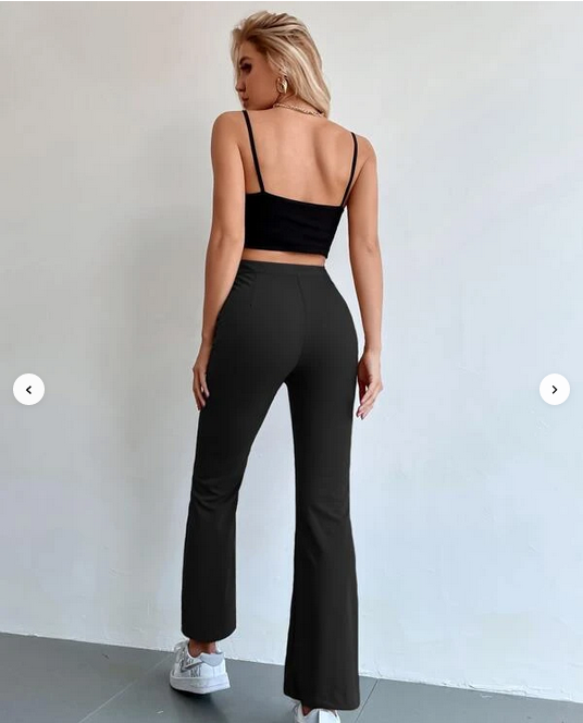 SHEIN Frenchy Solid High Waist Pants